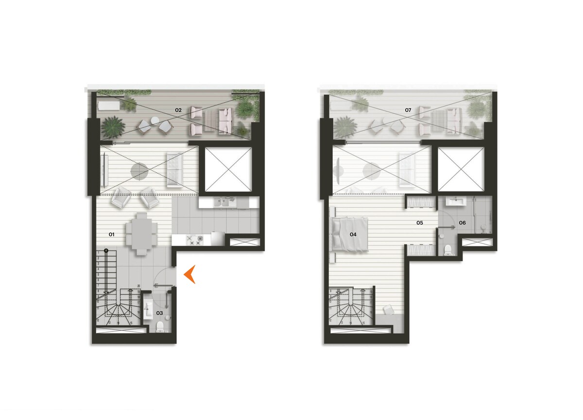 Plan of Tulip Towers 1+1 duplex