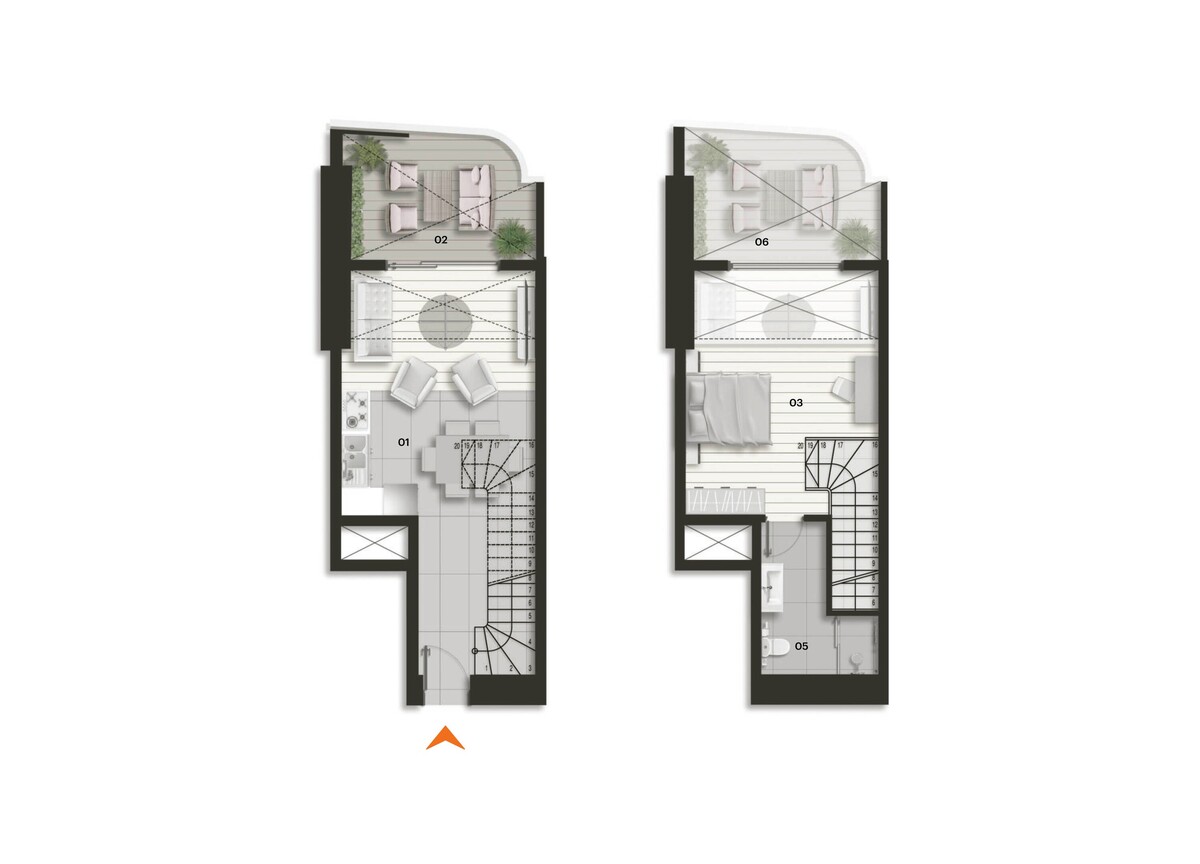 Plan of Tulip Towers 1+1 duplex