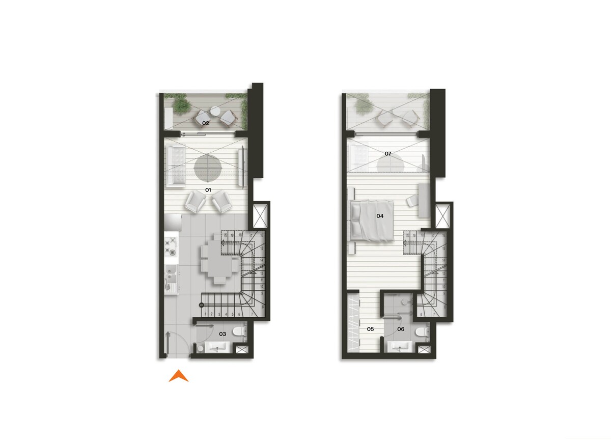 Plan of Tulip Towers 1+1 duplex