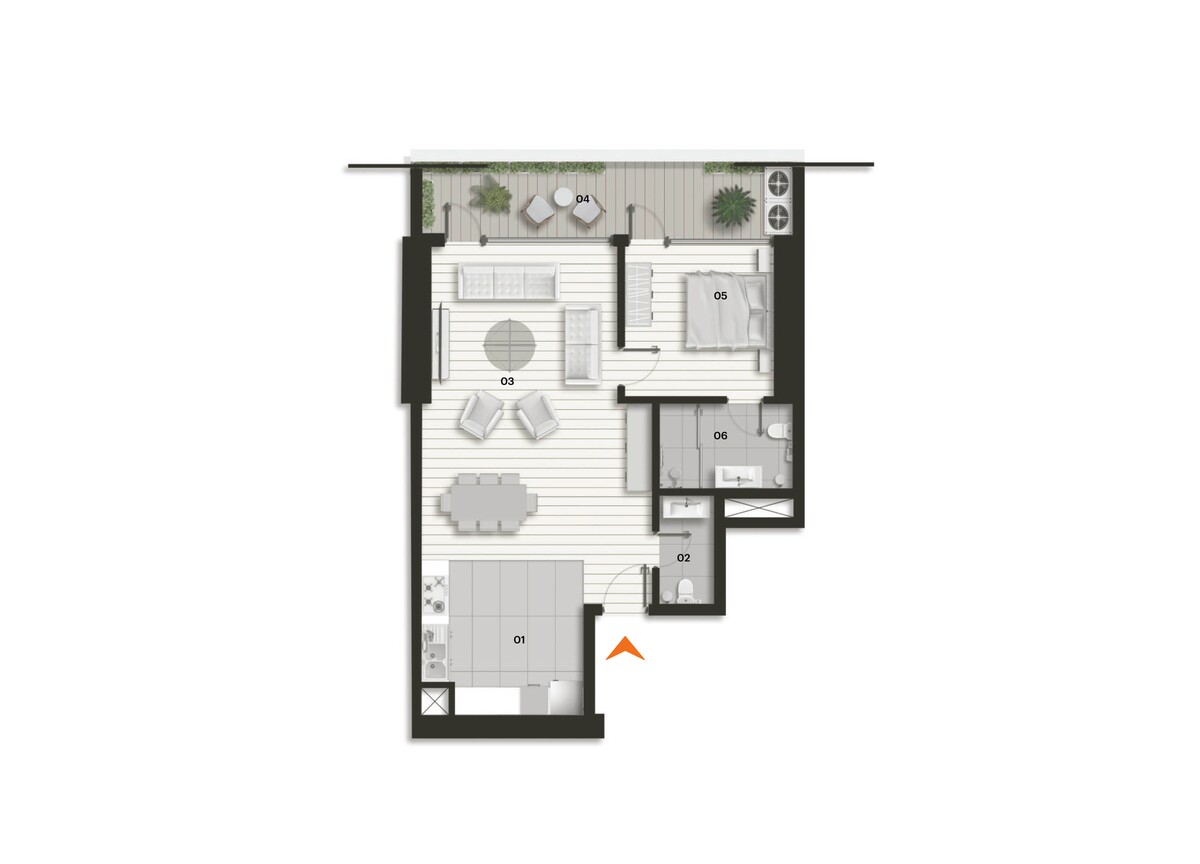 Plan of Tulip Towers 1+1 typ b