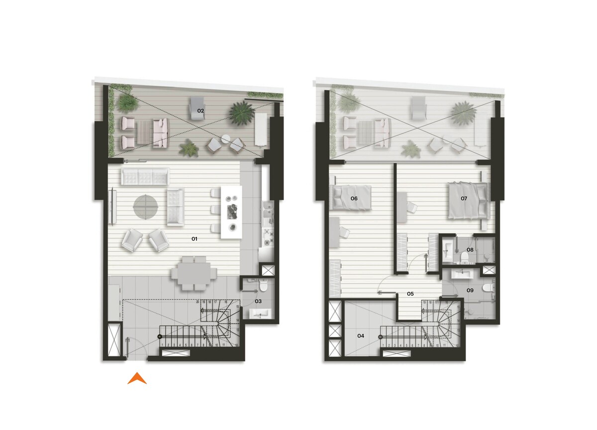 Plan of Tulip Towers 2+1 duplex