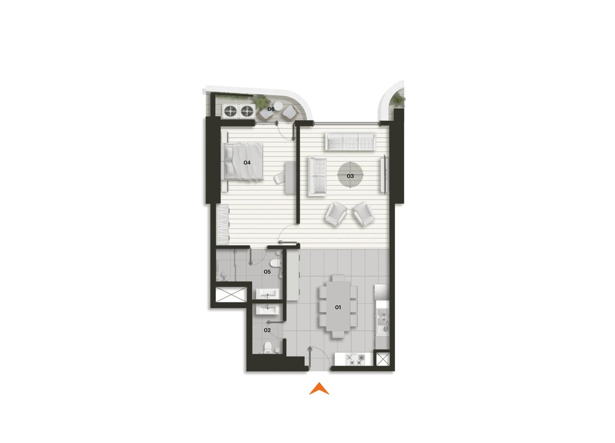 Plan of Tulip Towers 1+1 typ a