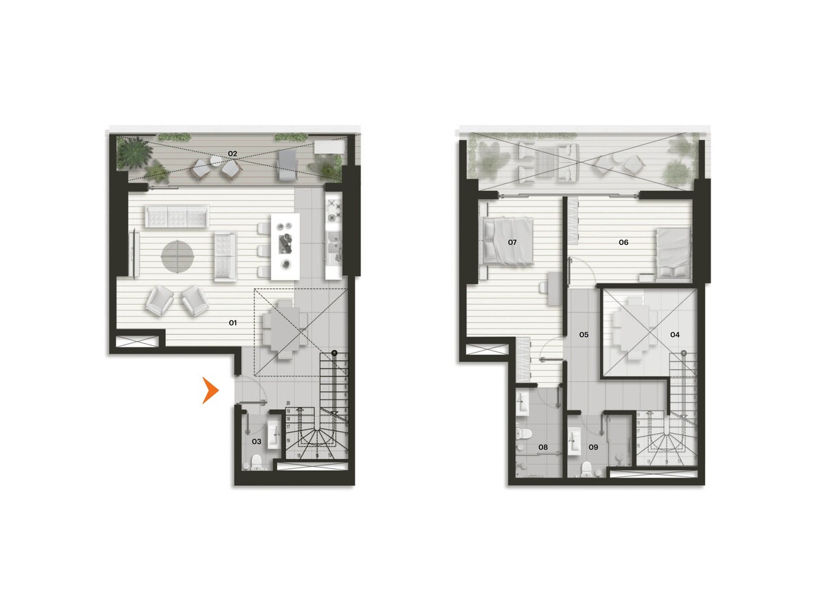 Plan of Tulip Towers 2+1 duplex